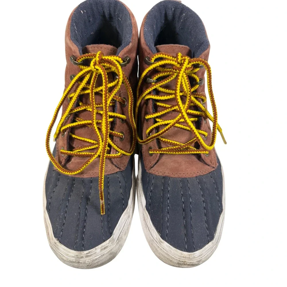 Vans Sk8-Hi Del‎ Pato MTE Brown Navy Blue Duck Boot Mens 7.5 Womens 9.0